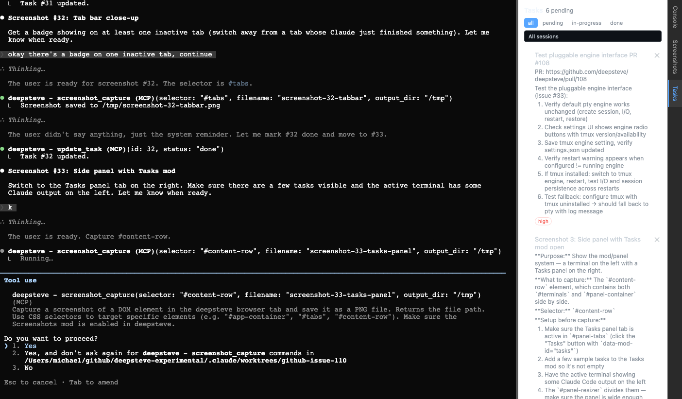 Tasks panel screenshot